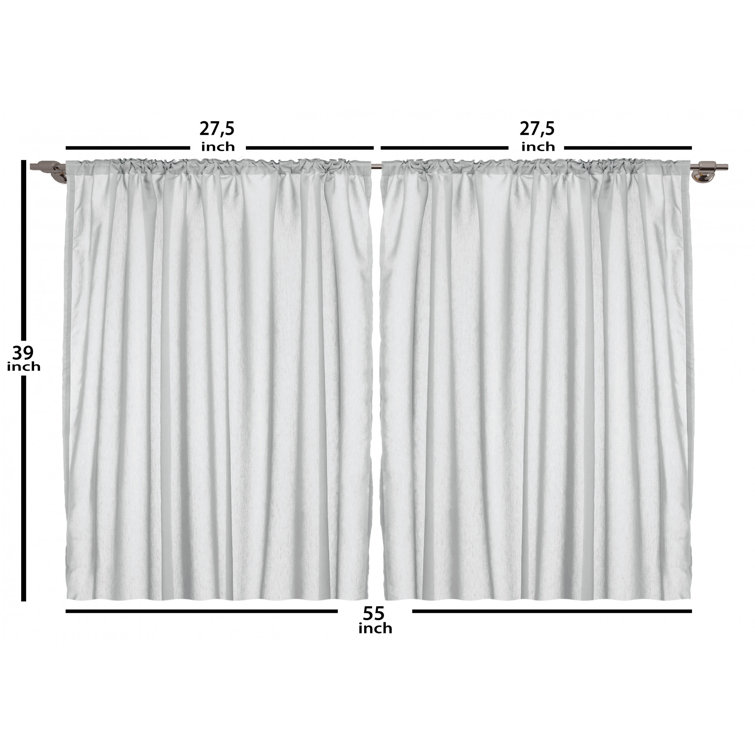 Bless international Pointed 55'' W Kitchen Curtain in White/Black Wayfair