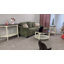 31.5'' Round Cream White Modern Solid Wood Dark Brown Coffee Table 2-Tier Shelves Storage For Living Room&Bedroom