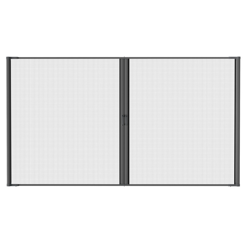 Double porte escamotable en aluminium, 36"H x 80"W, Black