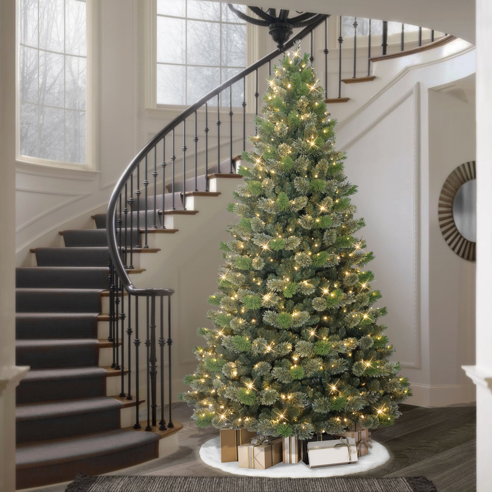 9' Pre-Lit Artificial Oklahoma Pine Tree