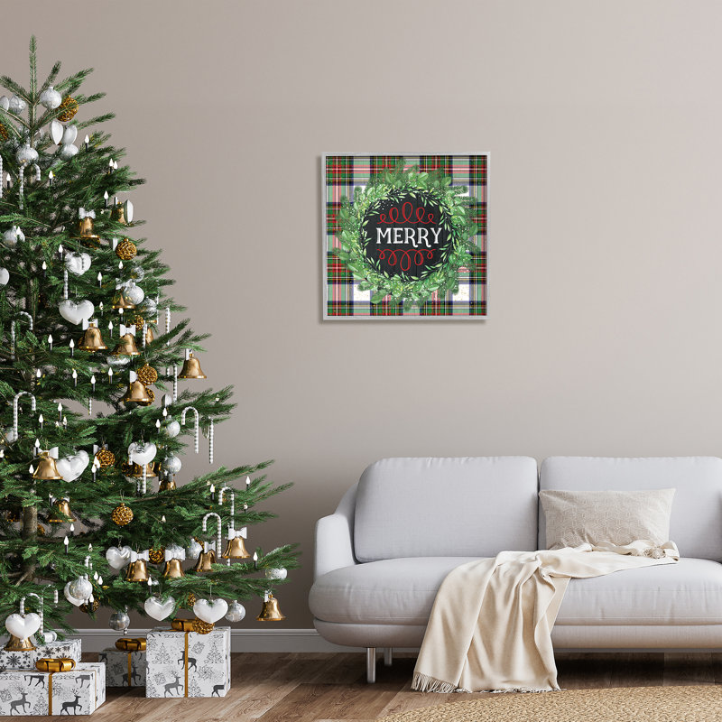 Merry Sentiment Winter, Estampe numérique Farmhouse, H 24 po x l 24 po