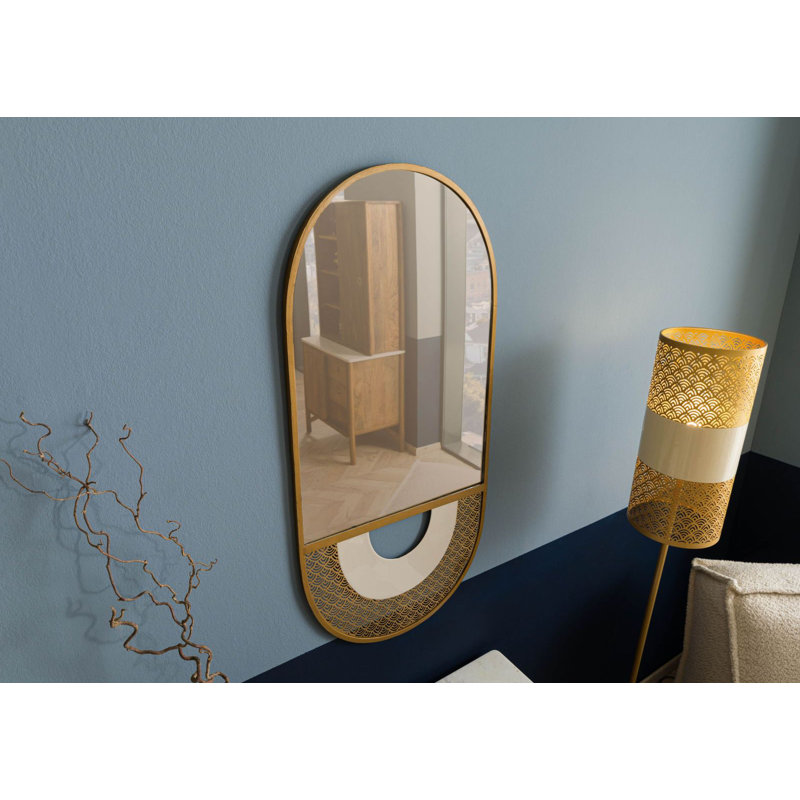 LOS ANGELES Metal Oval Mirror