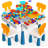 Activity Table 7 In 1 Kids Activity Tables And 4 Chairs With 152Pcs Large Marble Run Building Blocks, Sand/Water Tables, Kids Learning Play Table Toys For Toddler Age 3-7