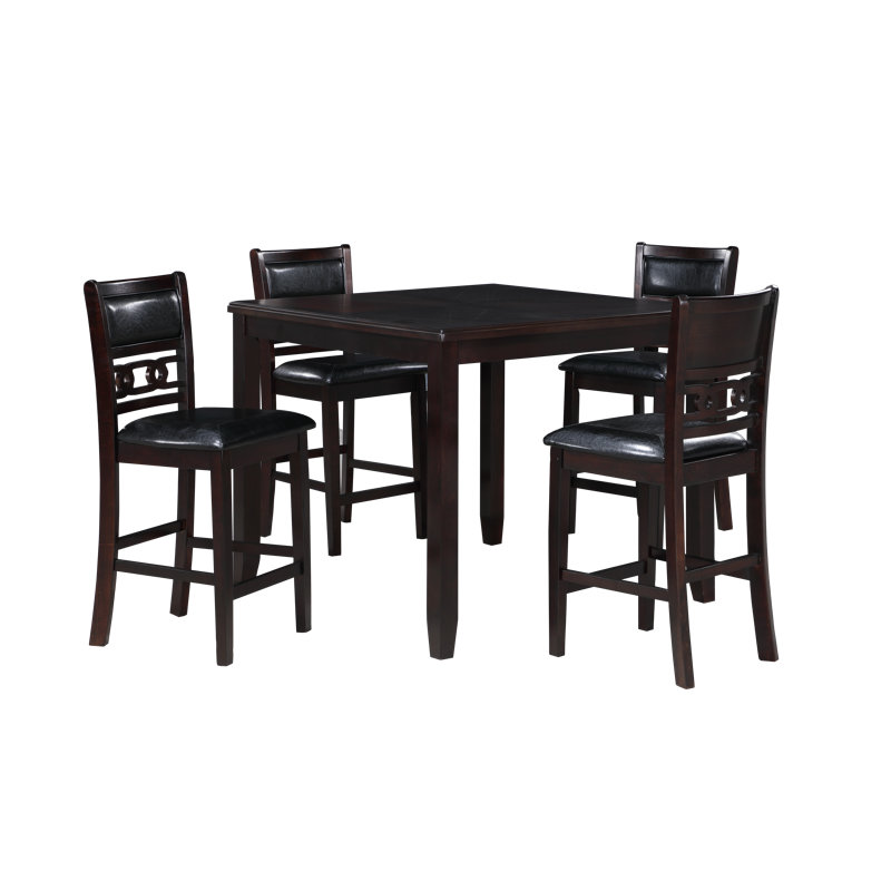 Ziemer 4 - Person Counter Height Dining Set, Ebony