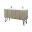 Double Bathroom Vanity with Wood Top-212554766