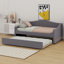 Upholstered Daybed With Light And Trundle
