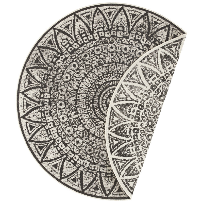 Lilja Flatweave Beige Rug, Round 200cm