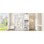 Lit escamotable mural simple avec bibliothèque, tablette supérieure, bureau extensible et rangement latéral, blanc