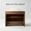 Meuble-lavabo autoportant 36 po Mid-Century avec plateau en pierre frittée blanche, armoire de rangement en bois brun-1974303216