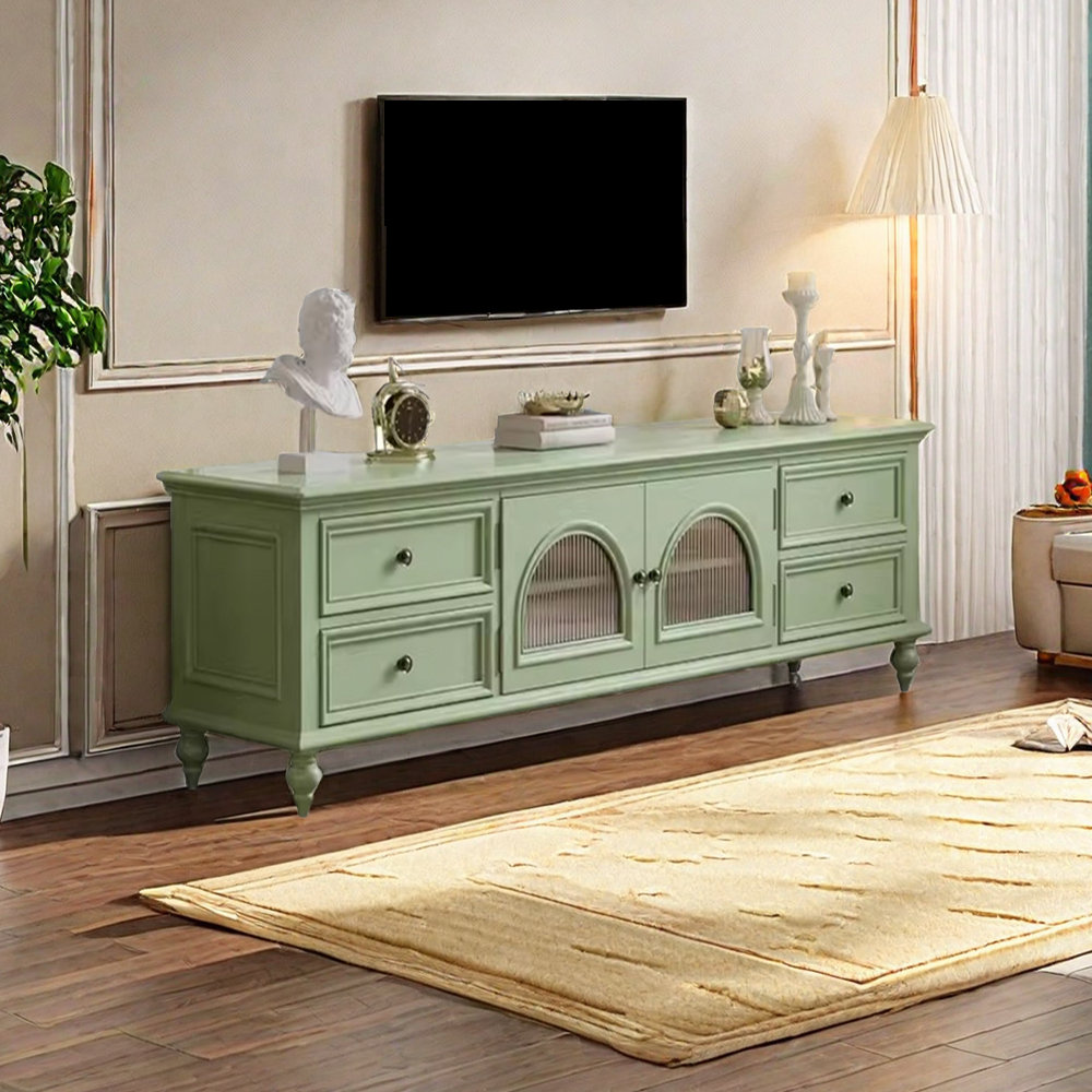 jessica All Solid Wood Retro Green TV Cabinet 62.9'' W Storage Credenza |  Wayfair, image size:1000x1000