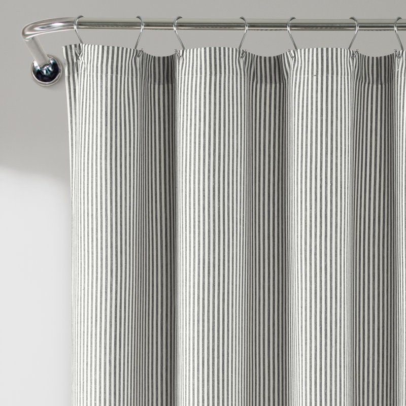 Rideau de douche simple à rayures Bruno, Gris