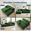 Canapé modulaire modulaire en L pour le salon, canapé rembourré moderne en polyester avec coussins et mousse haute densité, conception d'angle pour la chambre à coucher, aucun assemblage requis - vert-1714733411