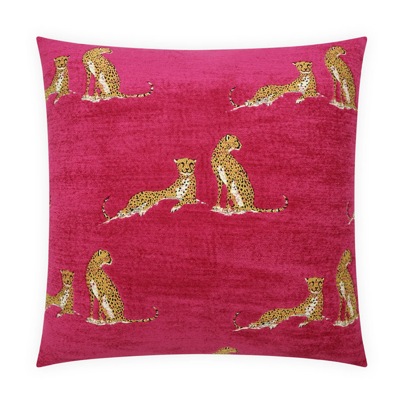 Little Iris Square Pillow Cover & Insert, Square 24", Fuchsia