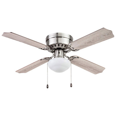  Ventilateur de plafond intérieur avec moteur réversible silencieux, 42 po, nickel brossé