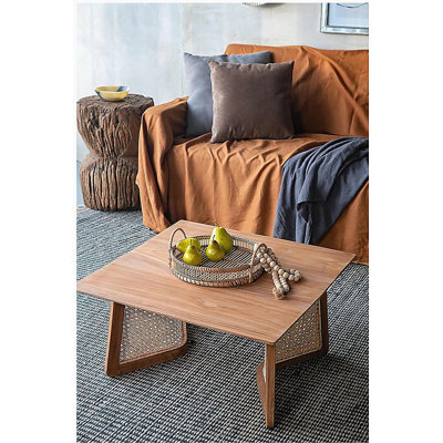 Table basse 27,6 x 27,6 x 13,8 po en teck