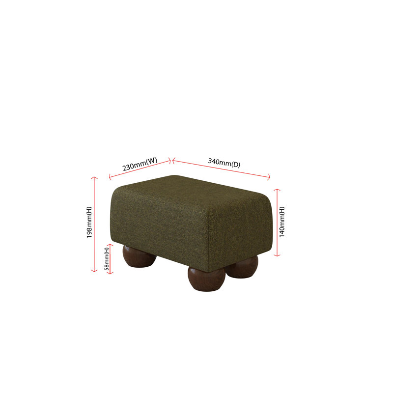 Manufactured Wood Accent Stool, Poz, Mahogany Wood, Cyprus Green