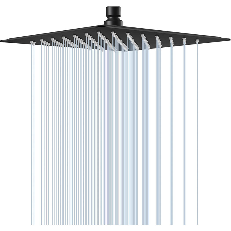 Pomme de douche fixe Rain, Noir mat