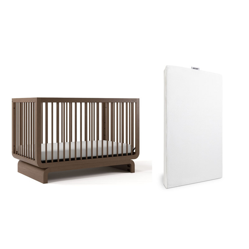 Santorini 5-In-1 Convertible Crib, Hazelnut, Crib + Mattress