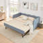 Lit de jour, canapé-lit convertible polyvalent 3 en 1 Gingham avec couchette coulissante et poches de rangement latérales, idéal pour les espaces multiples-153600069-153600071