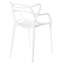 Chaise avec accoudoirs empilable à dossier échelle en blanc