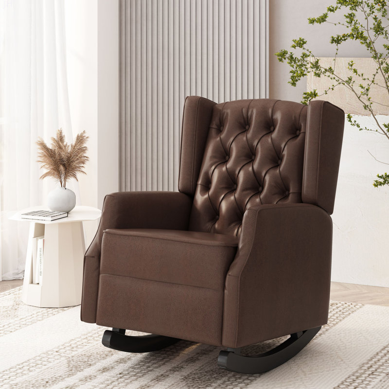 Fauteuil à bascule, fauteuil inclinable de style moderne, Marron foncé
