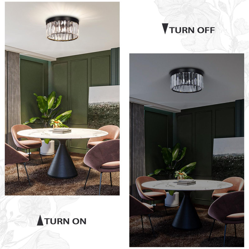 Armin Flush Mount, Satin Black