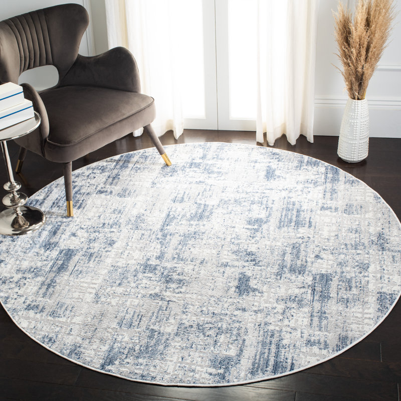 Zyaire 700 Performance Abstract Rug, Round 6'7"