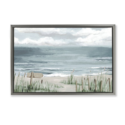 Art mural sur toile flottant Sprouting Beach Grasses