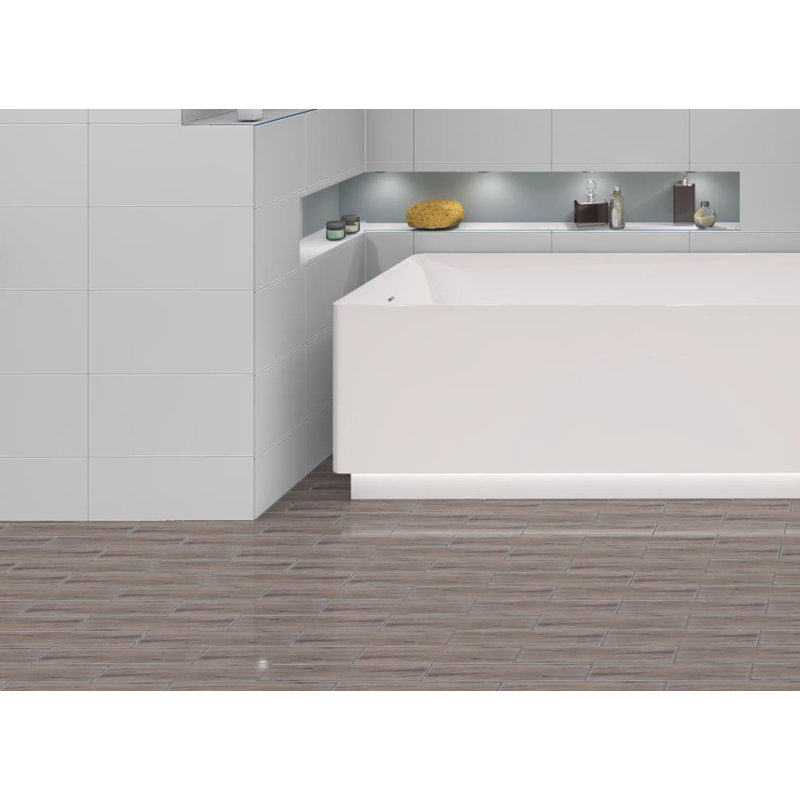 Gudov 3" x 14" Glass Wood Look Subway Tile, Oster
