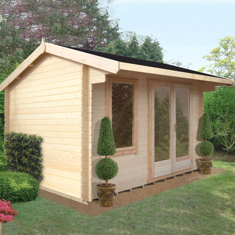 Plumley 10 x 12 Ft. Tongue & Groove Log Cabin, Yes