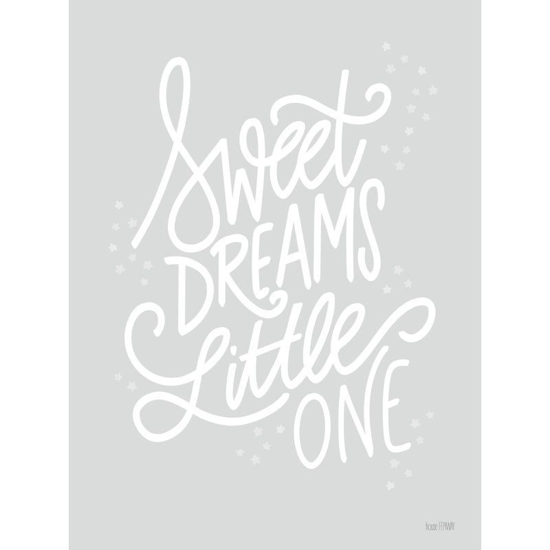 Sweet Dreams Little One par House Fenway, Papier avec cadre photo en érable, Blanc, H 24 po x l 18 po