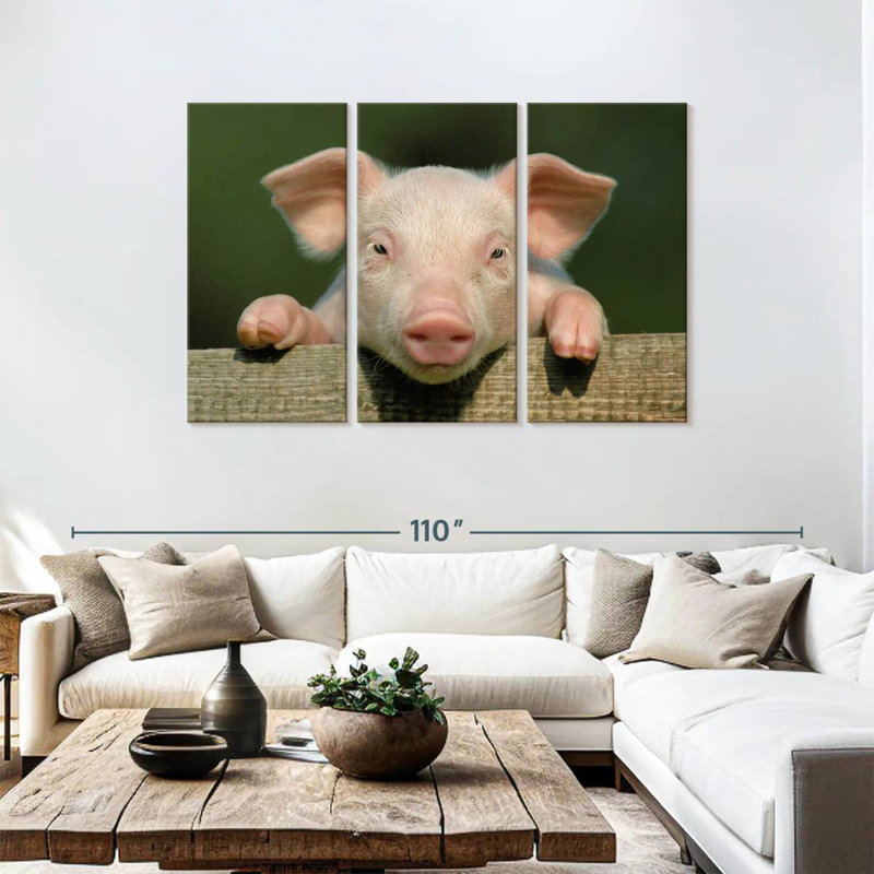 Brampt Piglet On Fence, 48" H x 74" W