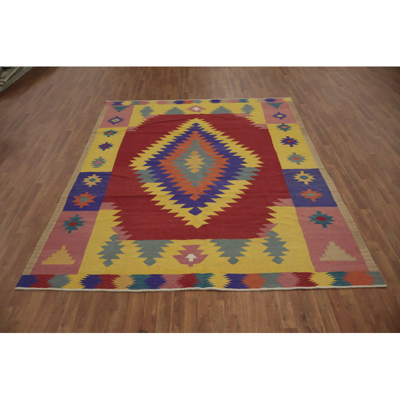 Tapis turc à motif géométrique kilim 8 x 10