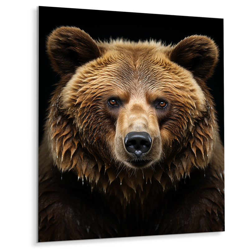 Ours majestueux, art mural en métal, H 20 po x l 12 po
