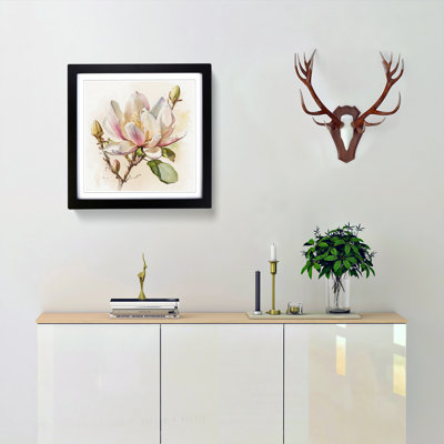 Magnolia Flower Watercolour - Framed Print