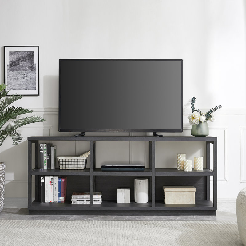Thalia Unfinished TV Stand for TVs up to 75", Charcoal Grey