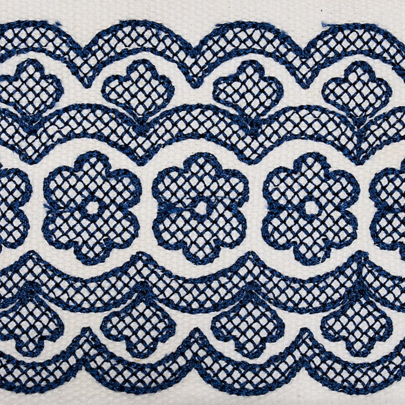 Astrid Embroidered Tape, Blue