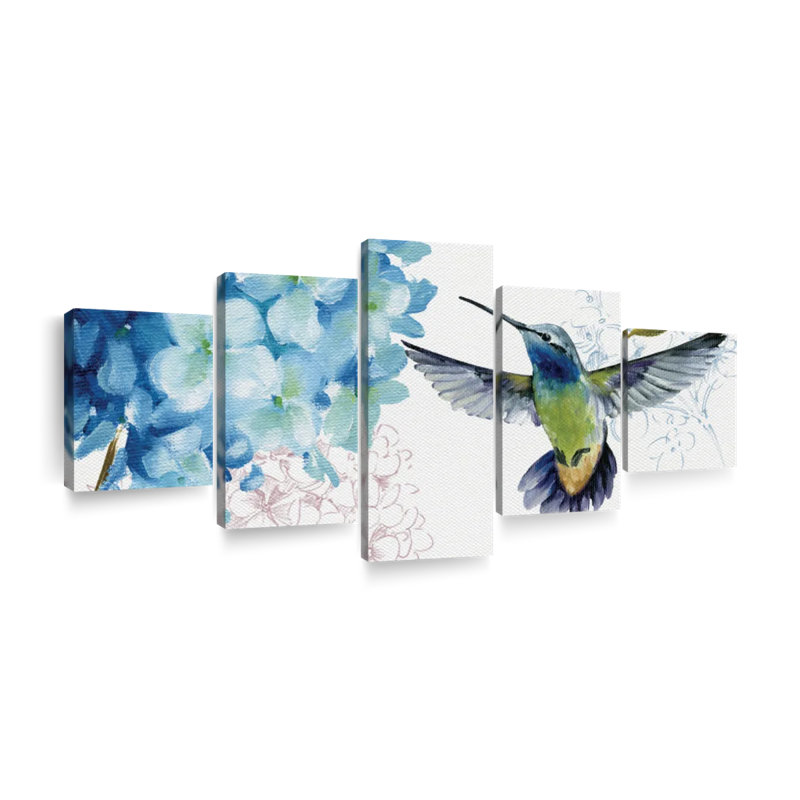 Spring Nectar - Ensemble de 5 toiles tendues, H 55 po x l 24 po x P 1,25 po