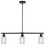 Delmis 3 - Suspension pour îlot de cuisine, style rustique linéaire, avec abat-jour en verre transparent-1965774222-2029781118