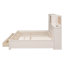 Lit de jour en bois pleine grandeur avec 3 tiroirs de rangement, tablette souple supérieure, tablette et ensemble de prises et ports USB, blanc