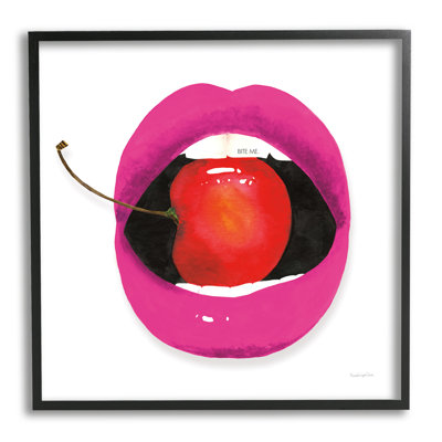 «Biting Cherry Lips» par Mercedes Lopez Charro, reproduction sur panneau de fibres à densité moyenne
