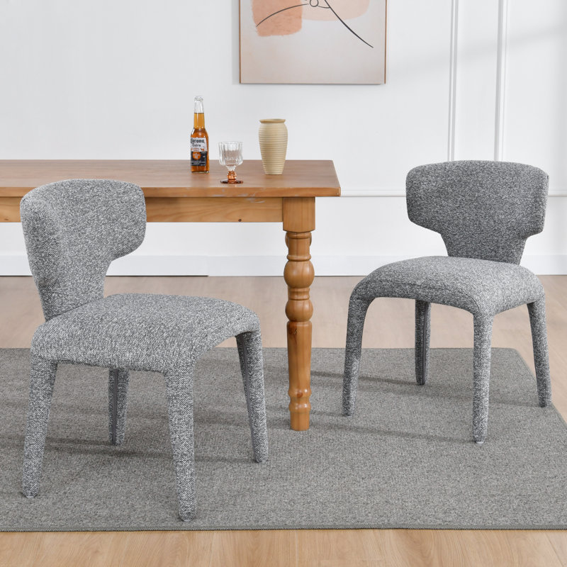 Chaise d'appoint moderne rembourrée en tissu, Gris foncé
