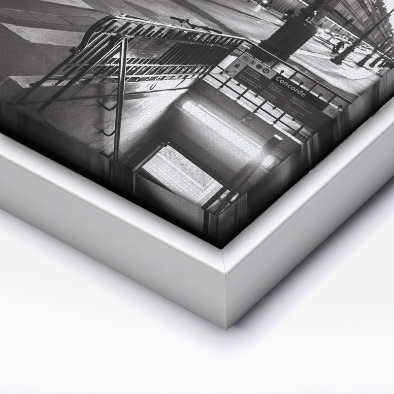 Paris Street, Canvas, White Framed, 08"H x 10"W