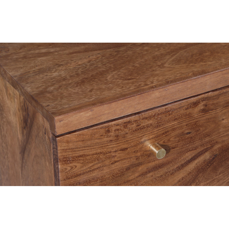 Miser Solid Wood 117cm W 8 - Drawer Chest of Drawers, Walnut