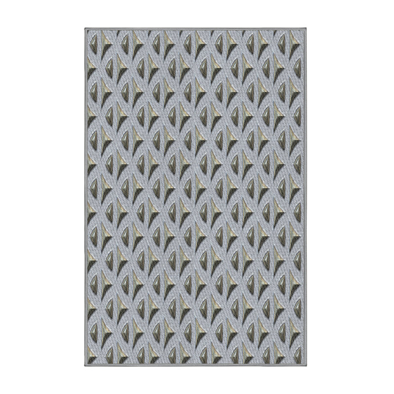 Tapis décoratif gris/noir à motif géométrique Risher, Rectangle 5 pi x 8 pi