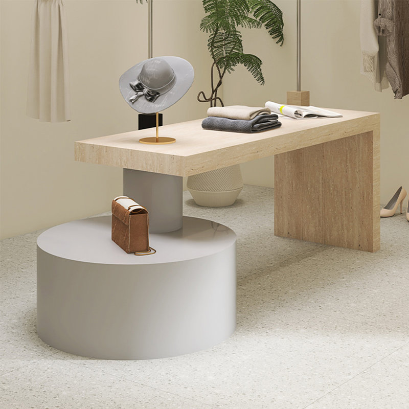 Table basse Merchandiser, Gris, H 27,56 po x l 78,74 po x P 23,62 po
