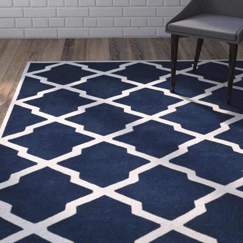 Phillipsdale Geometric Wool Hand Woven Area Rug, Rectangle 152 x 244 cm