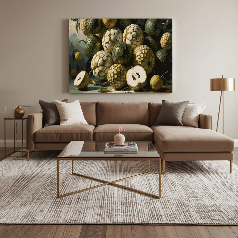 «Fruit Cherimoya Brown», art mural sur toile, H 12 po x l 18 po