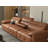 122" Genuine Leather Modern Modular Sofa with Adjustable Headrest and Cupholder-842931000