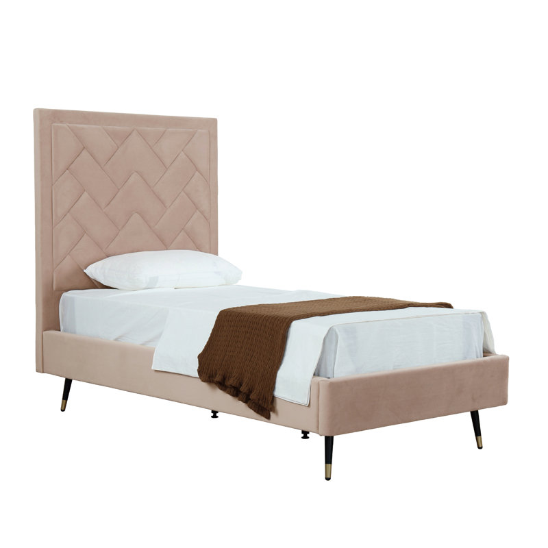 Lit plateforme en bois d'eucalyptus Crosby, Simple, Brun clair
